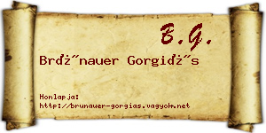Brünauer Gorgiás névjegykártya